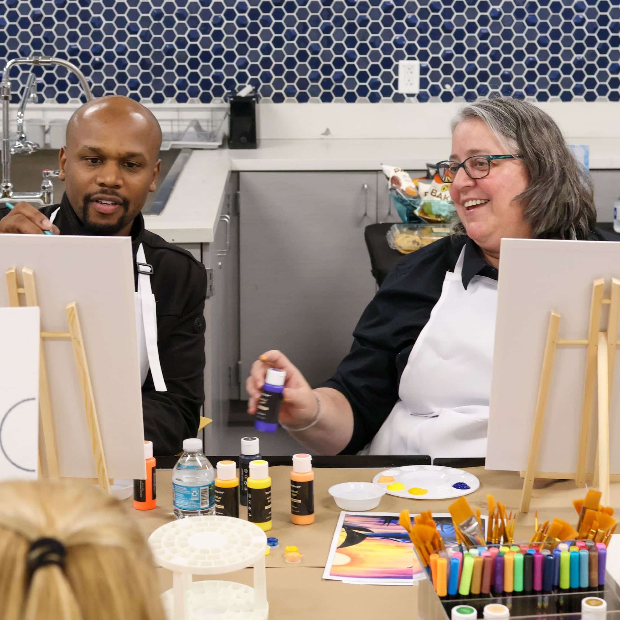 painting, sipping and socializing.